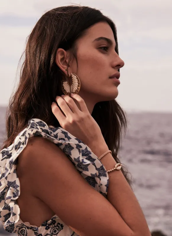 Gold Tone Woven Hoop Earrings sold by Mint Velvet