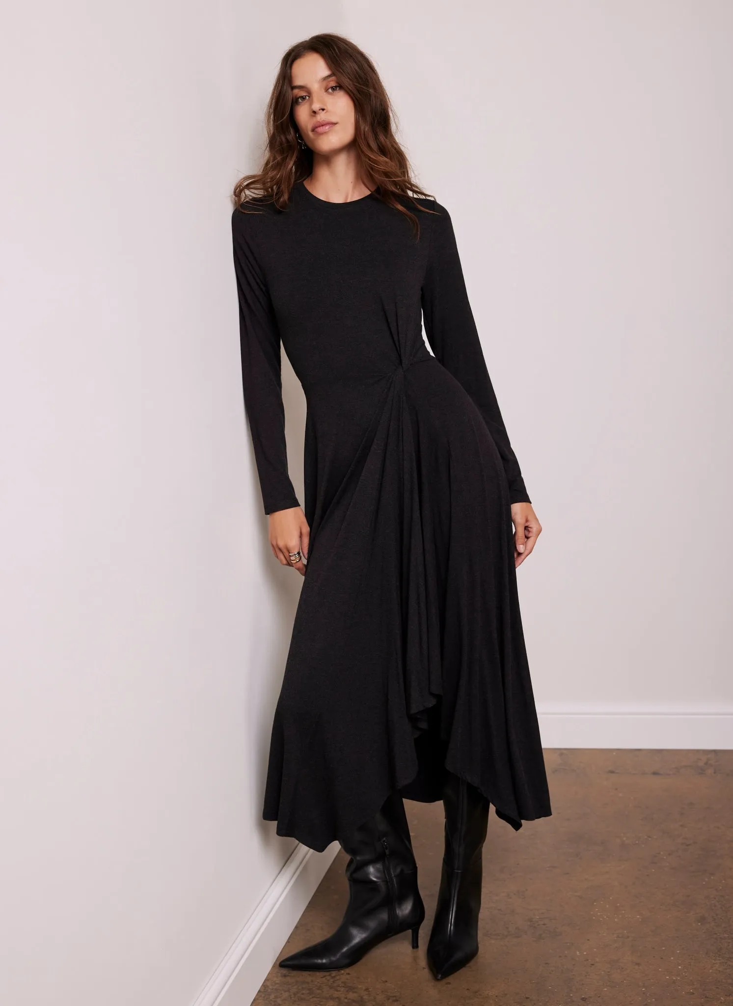 Grey Twist Detail Jersey Midi Dress sold by Mint Velvet product image thumbnail 2