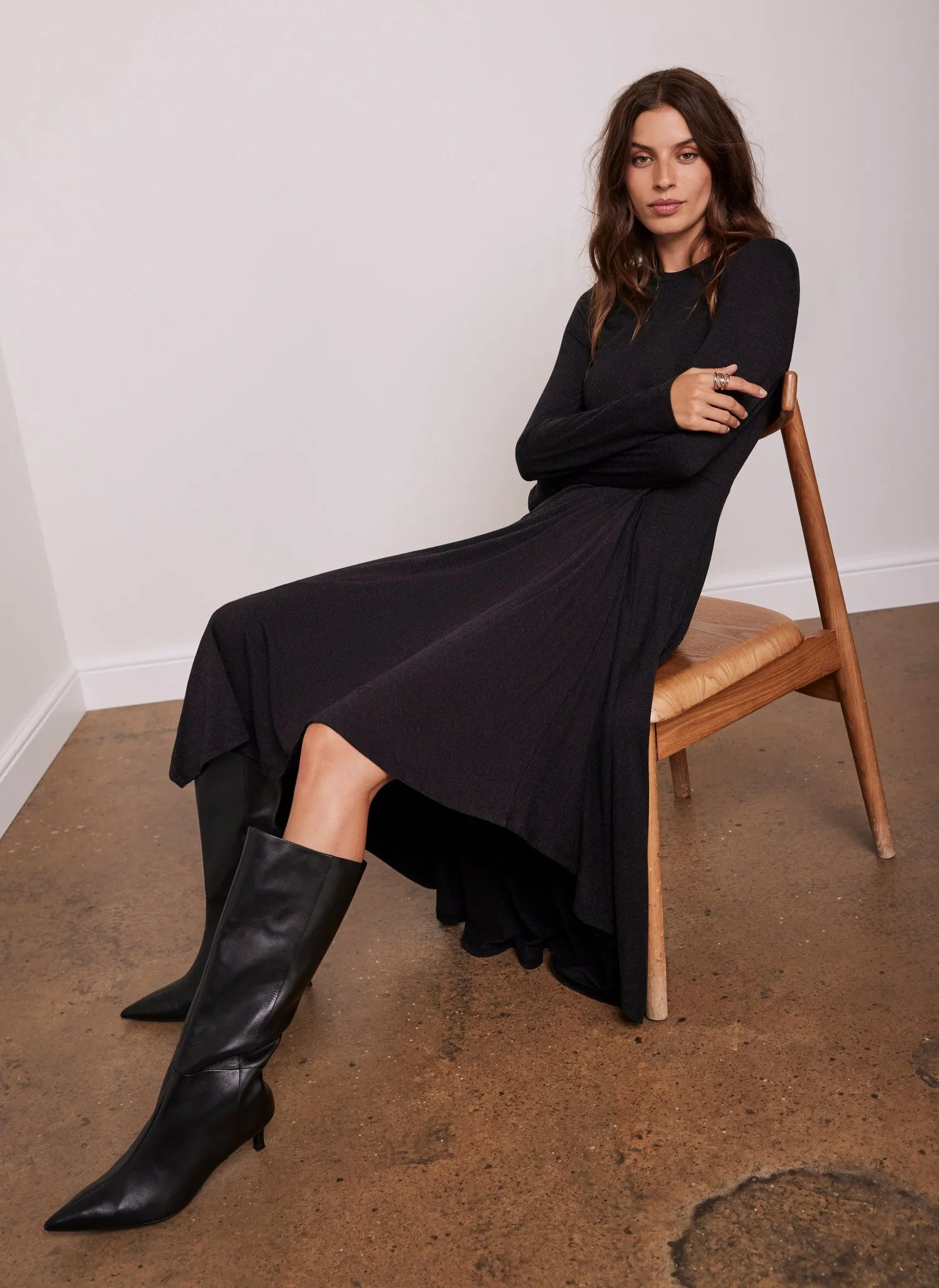 Grey Twist Detail Jersey Midi Dress sold by Mint Velvet