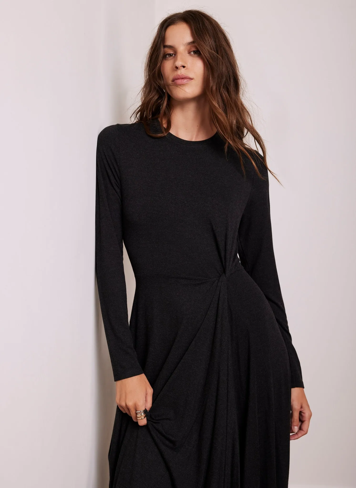 Grey Twist Detail Jersey Midi Dress sold by Mint Velvet product image thumbnail 3