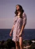 Lilac Floral Pleat Mini Dress sold by Mint Velvet