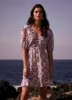 Lilac Floral Pleat Mini Dress sold by Mint Velvet