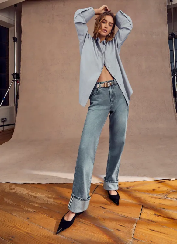Indigo Turn Up Straight Jeans sold by Mint Velvet