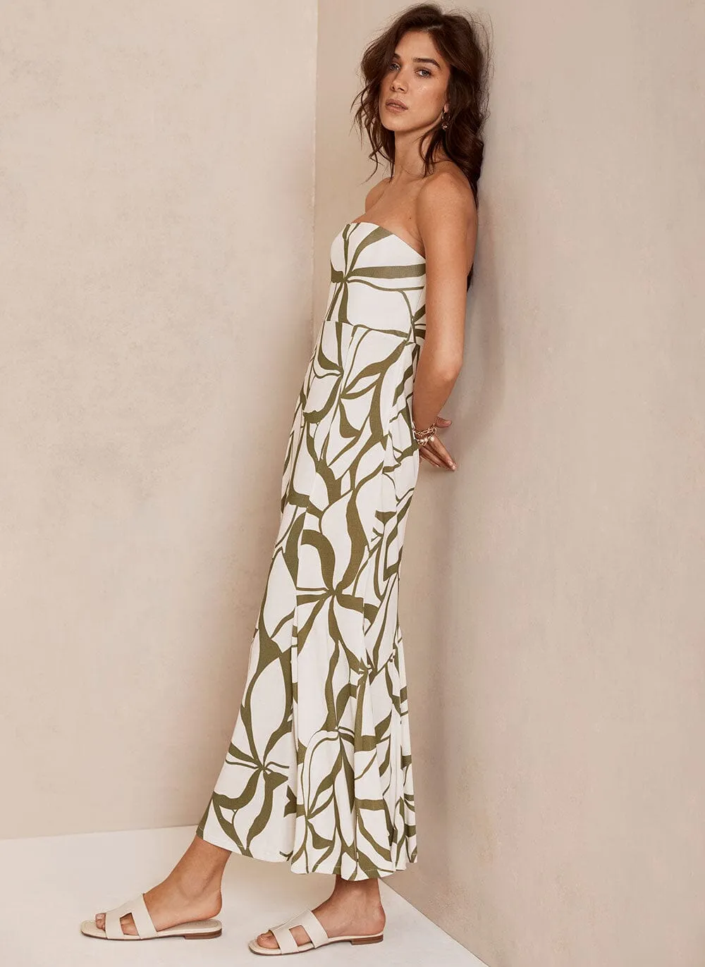 Zoe Print Bandeau Midi Dress sold by Mint Velvet product image thumbnail 4