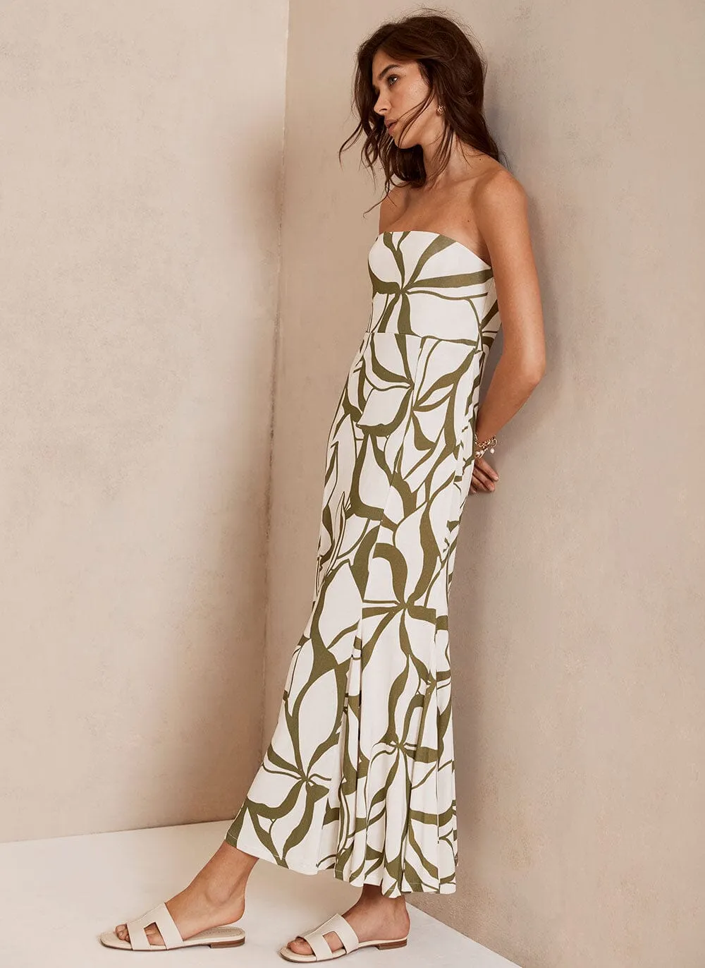 Zoe Print Bandeau Midi Dress sold by Mint Velvet product image thumbnail 3