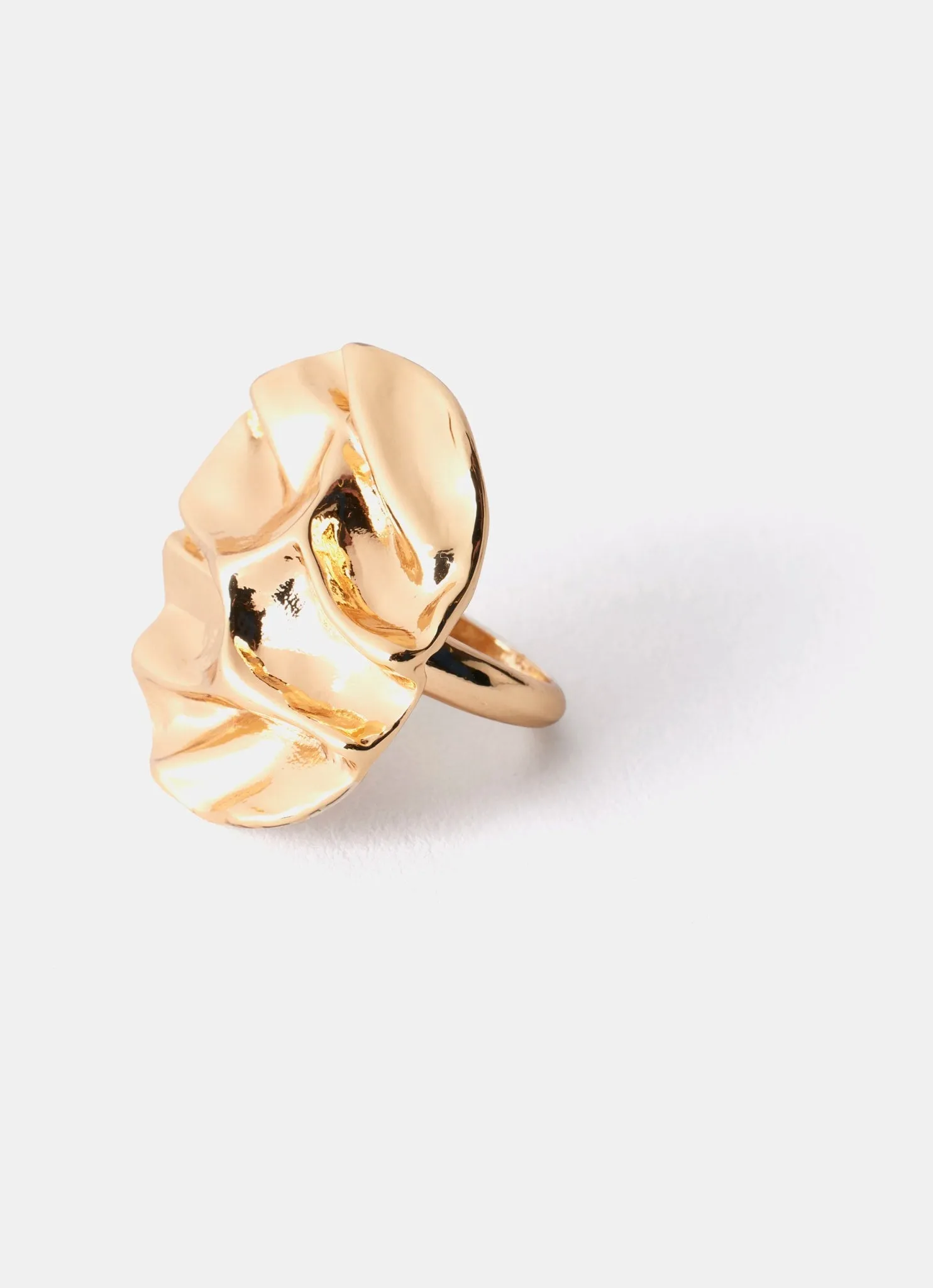 Gold Tone Hammered Disc Ring sold by Mint Velvet product image thumbnail 3