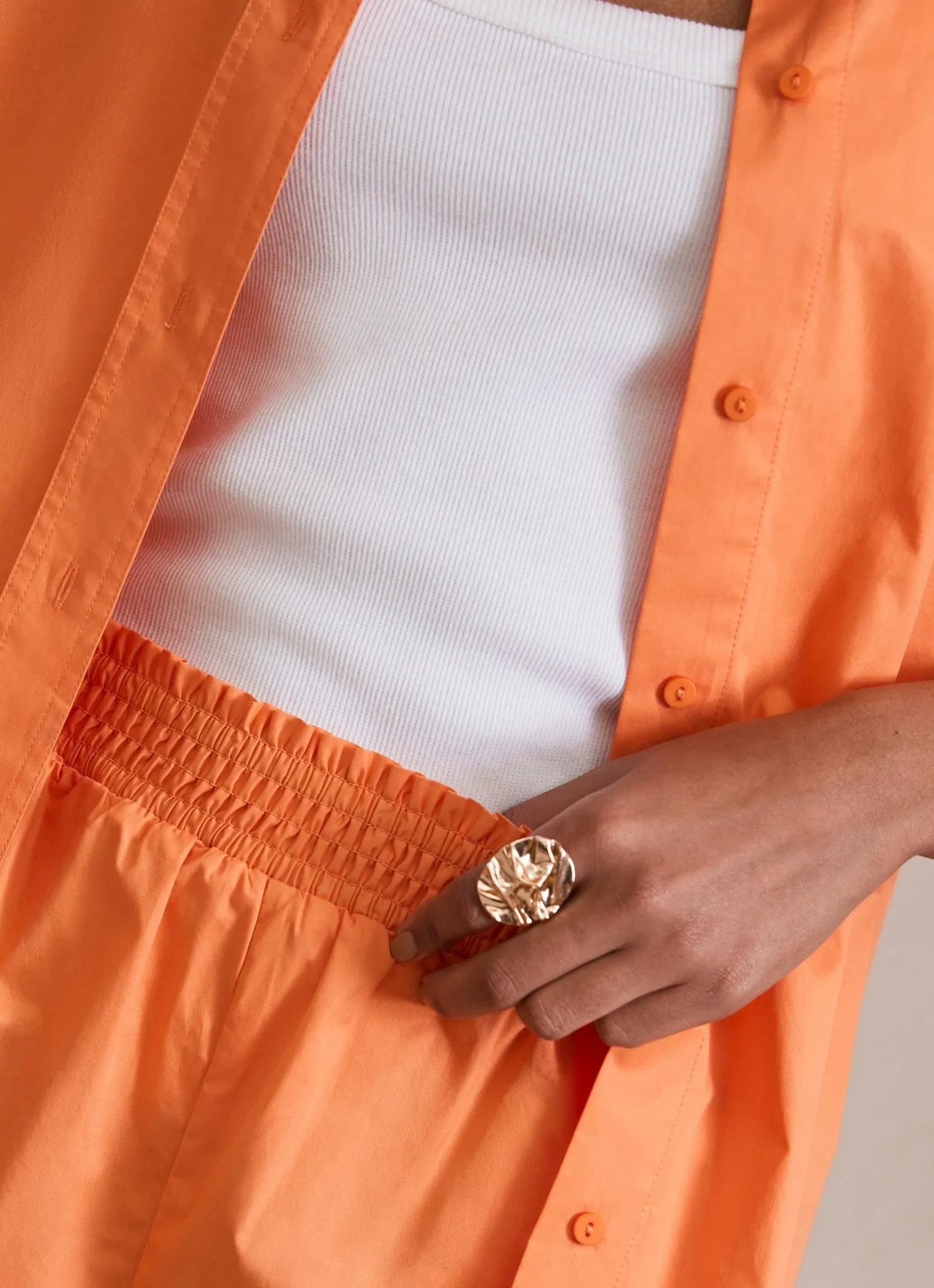 Gold Tone Hammered Disc Ring sold by Mint Velvet product image thumbnail 4