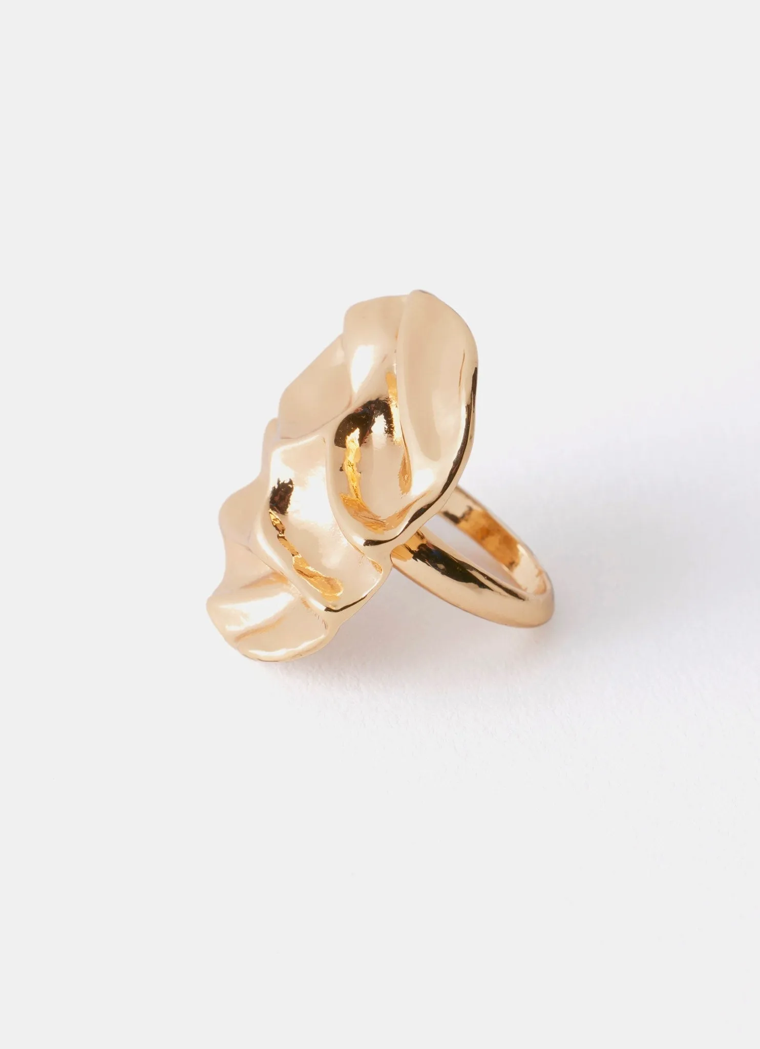 Gold Tone Hammered Disc Ring sold by Mint Velvet product image thumbnail 2