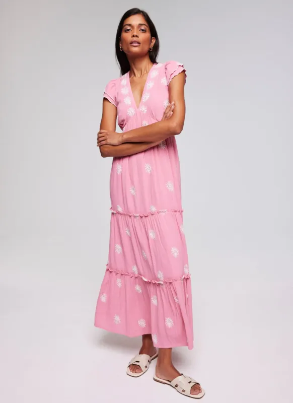 Pink Floral Embroidered Maxi Dress sold by Mint Velvet