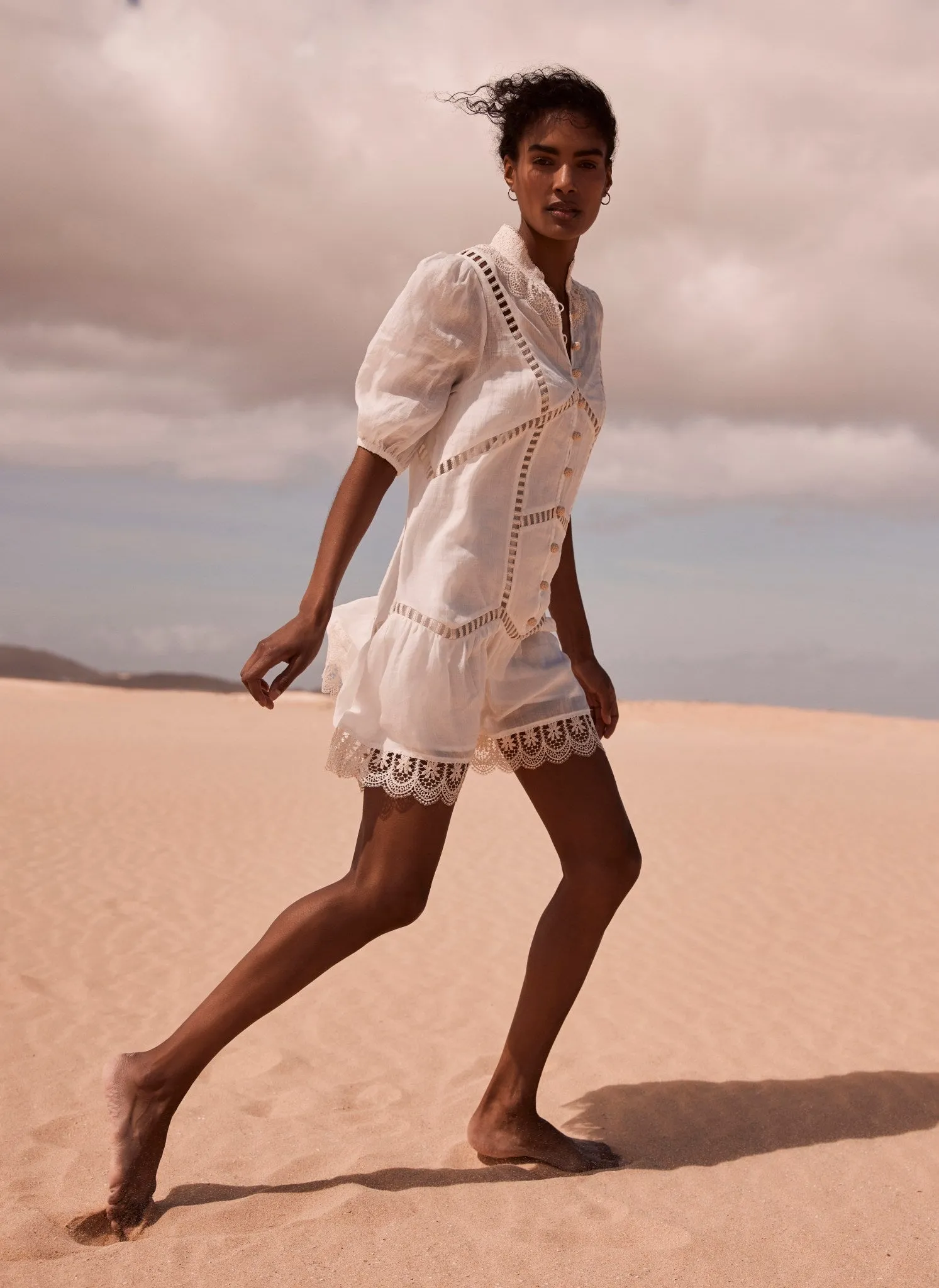 White Embroidered Mini Dress sold by Mint Velvet product image thumbnail 5