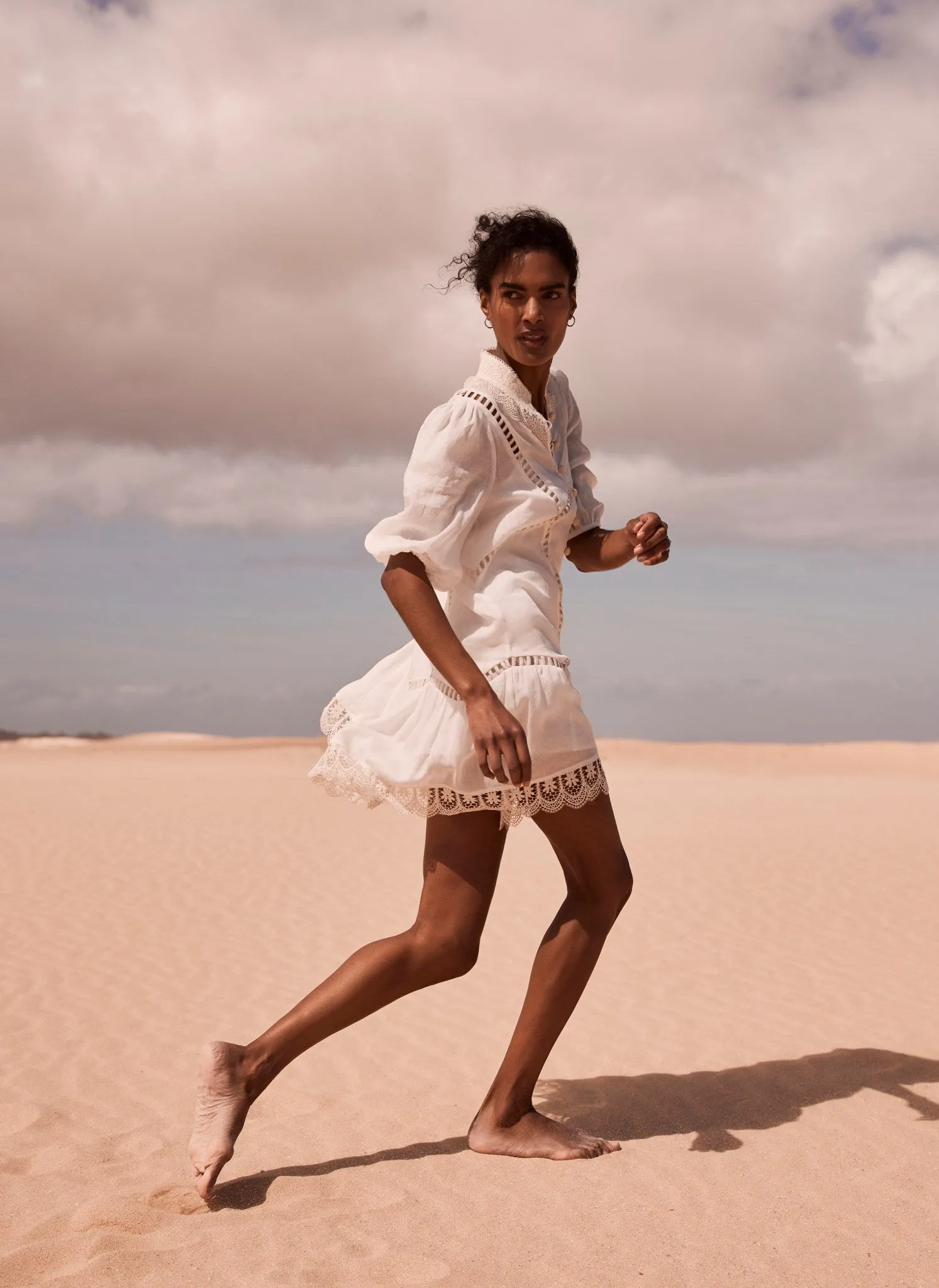 White Embroidered Mini Dress sold by Mint Velvet product image thumbnail 2