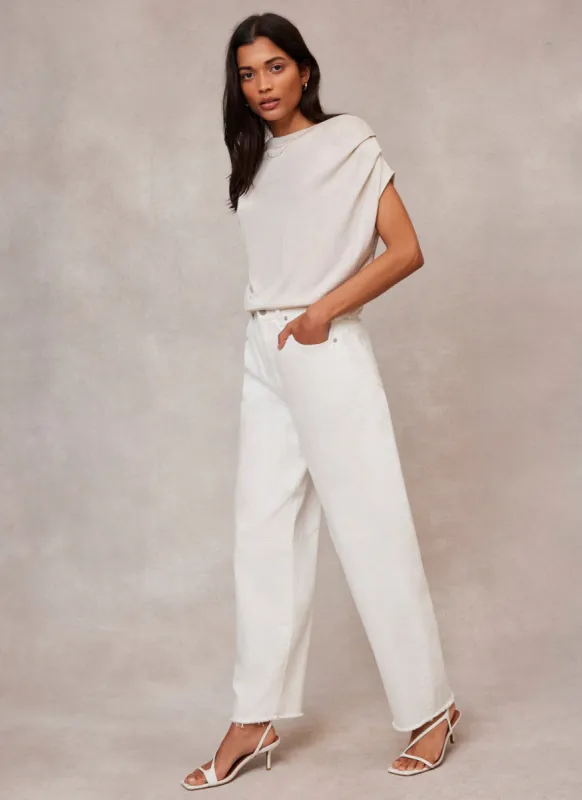 Neutral Ruched Top sold by Mint Velvet