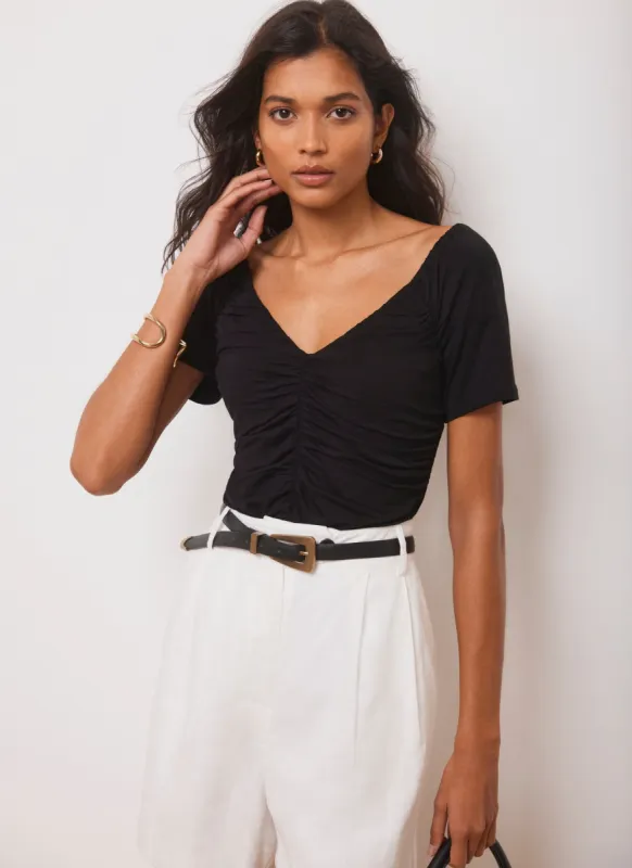 Black Ruched Top sold by Mint Velvet