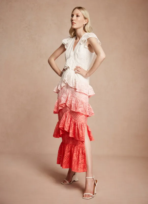 Pink Ombre Tiered Maxi Dress sold by Mint Velvet