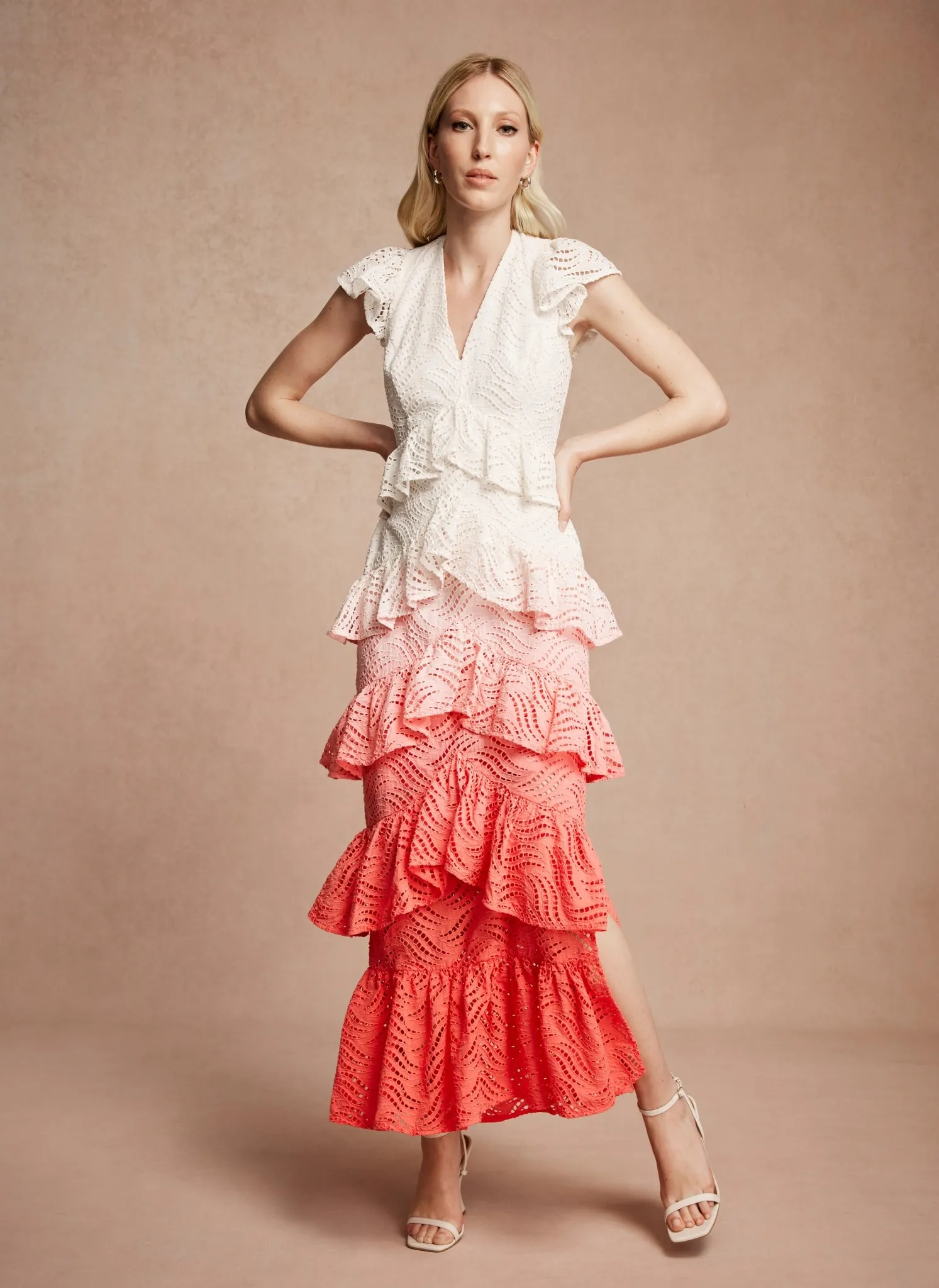 Pink Ombre Tiered Maxi Dress sold by Mint Velvet product image thumbnail 5