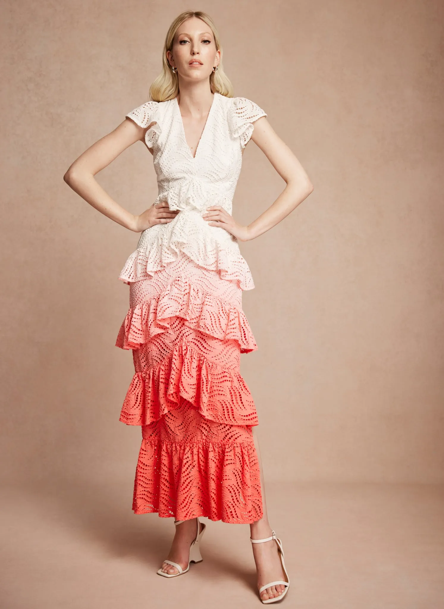 Pink Ombre Tiered Maxi Dress sold by Mint Velvet product image thumbnail 2