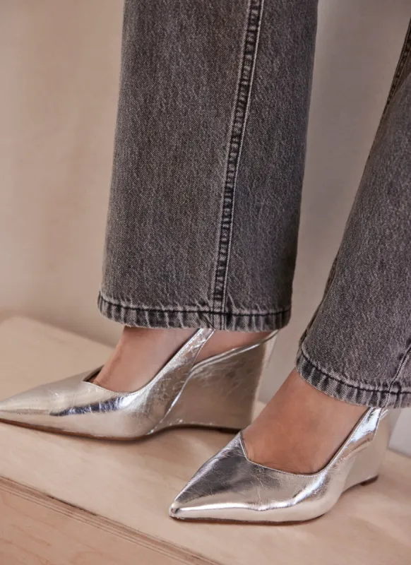 Silver Pointed Wedge Heels sold by Mint Velvet