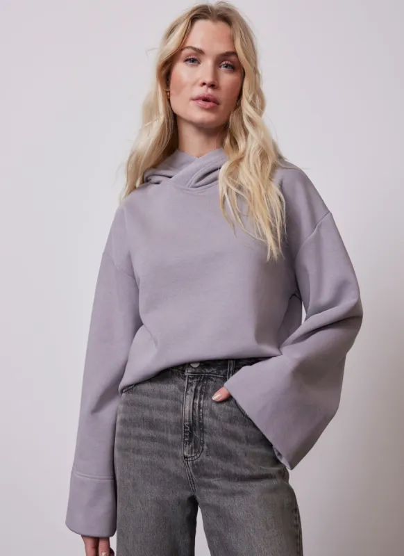 Grey Cotton Boxy Hoodie sold by Mint Velvet
