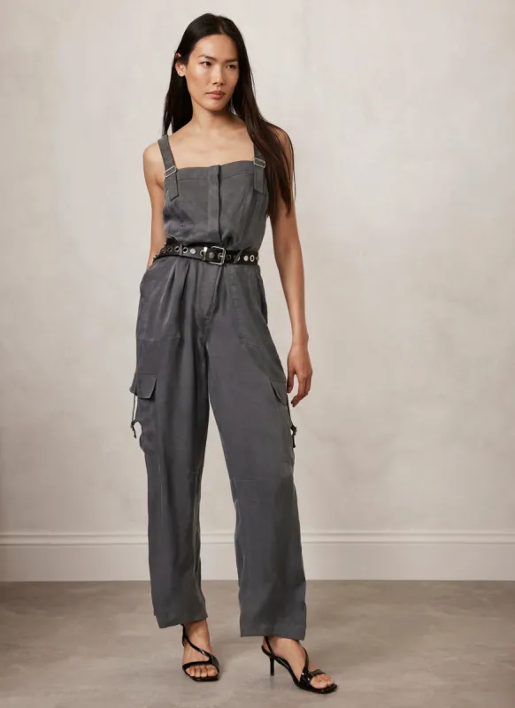 Grey Utility Pocket Detail Jumpsuit sold by Mint Velvet