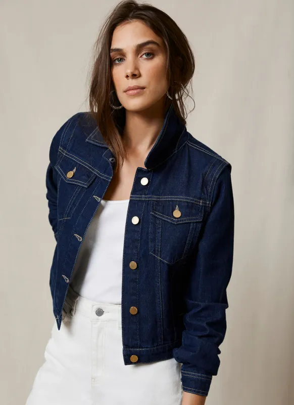 Dark Indigo Crop Denim Jacket sold by Mint Velvet