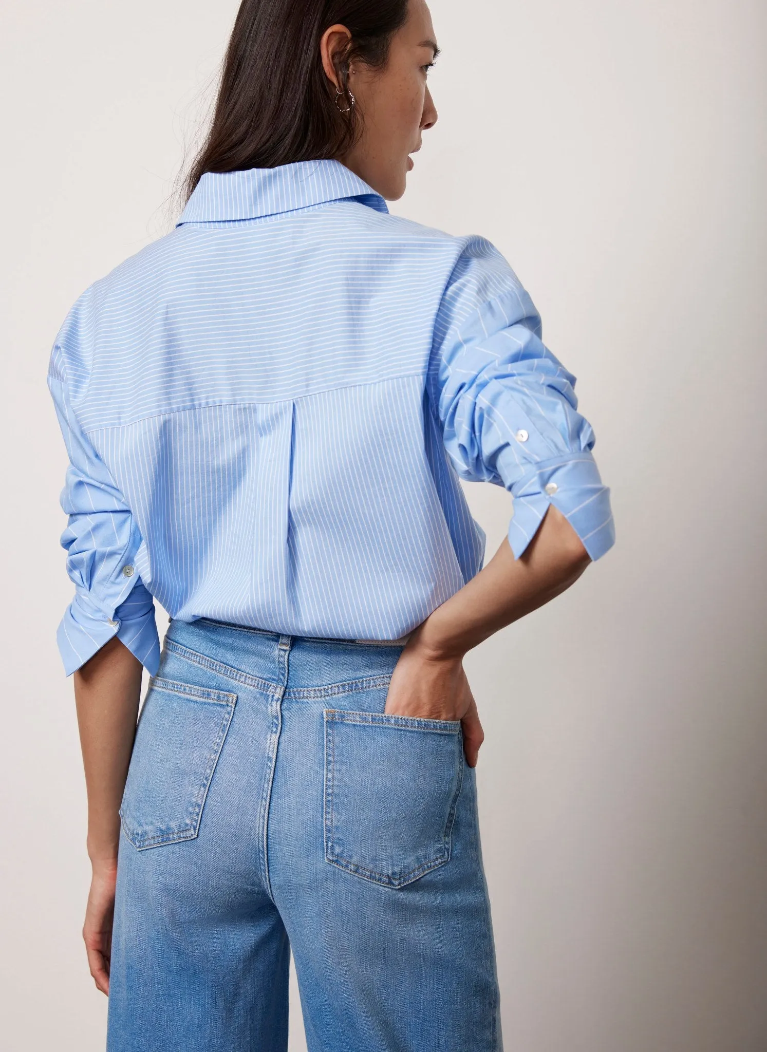 Blue Contrast Stripe Shirt sold by Mint Velvet product image thumbnail 5