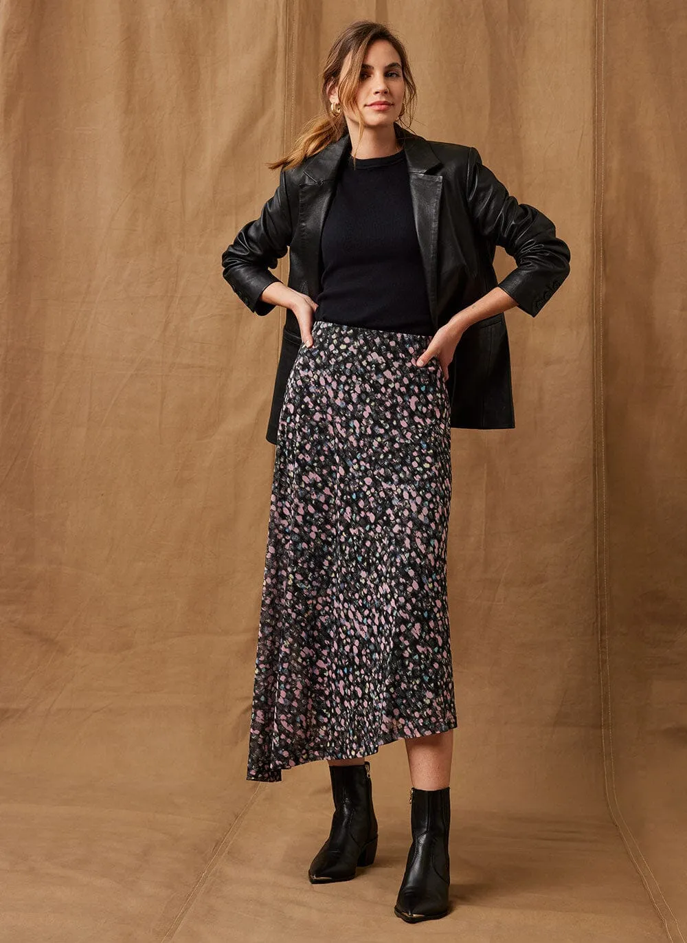 Erin Asymmetric Midi Skirt sold by Mint Velvet