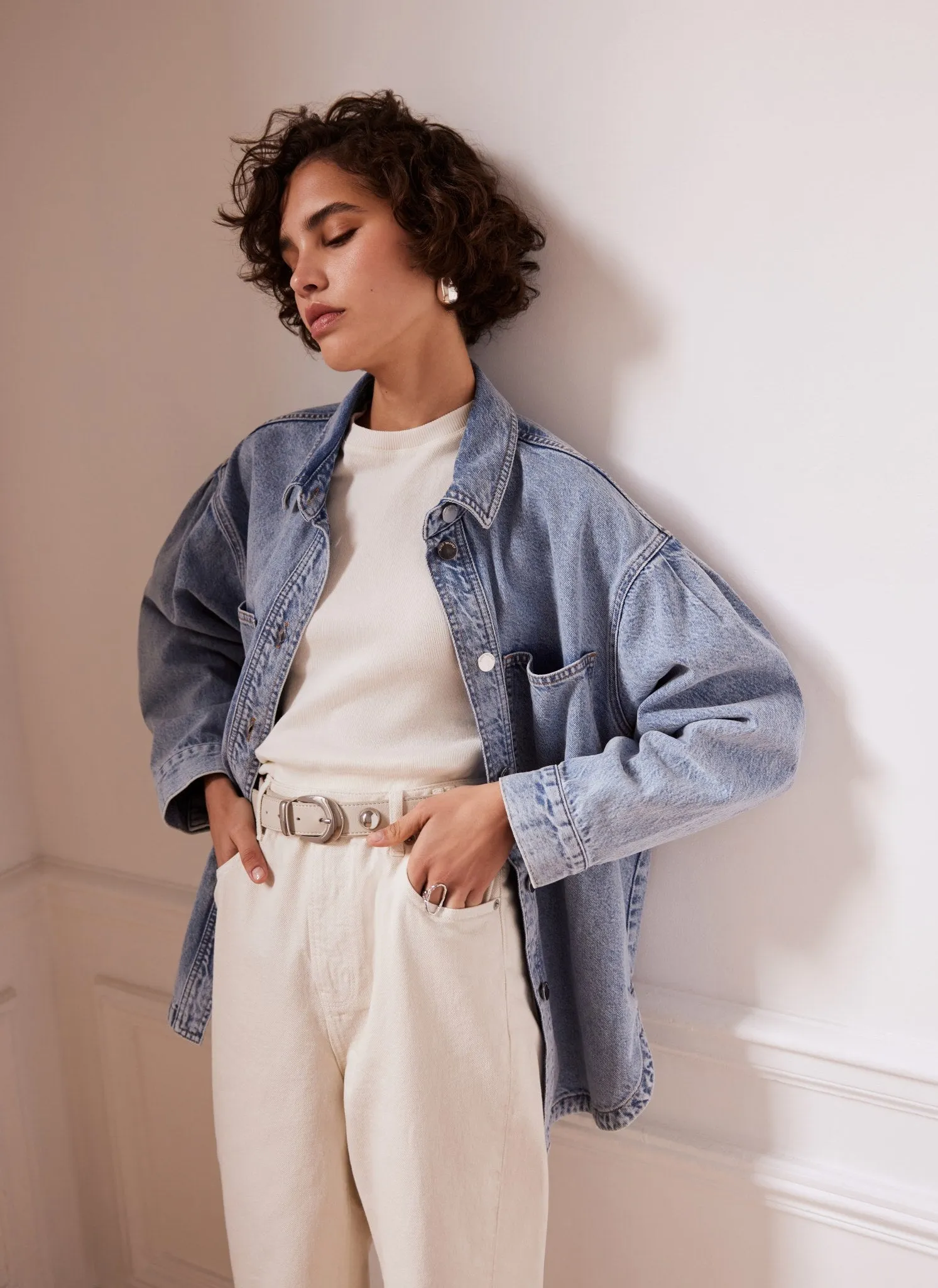 Indigo Oversized Denim Shacket sold by Mint Velvet product image thumbnail 2