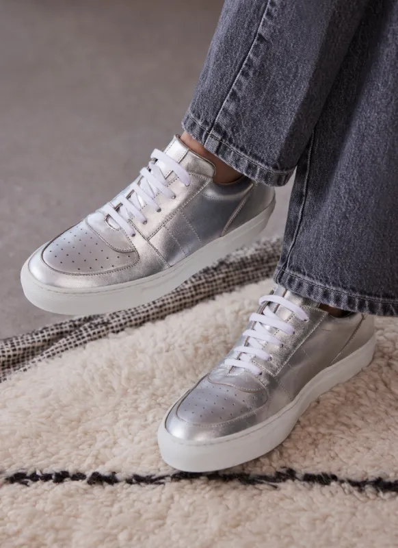Silver Leather Trainers sold by Mint Velvet