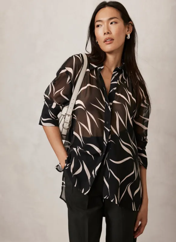 Black Abstract Print Shirt sold by Mint Velvet