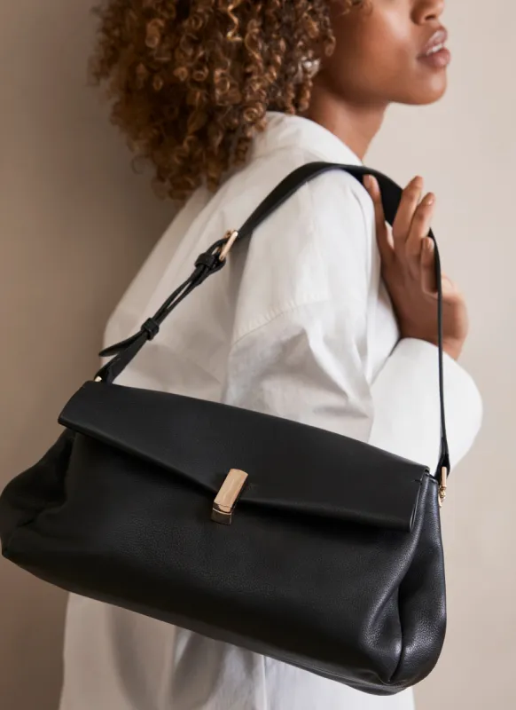 Black Leather Shoulder Bag sold by Mint Velvet