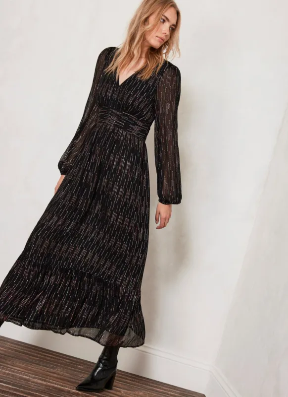 Black Metallic Maxi Dress sold by Mint Velvet