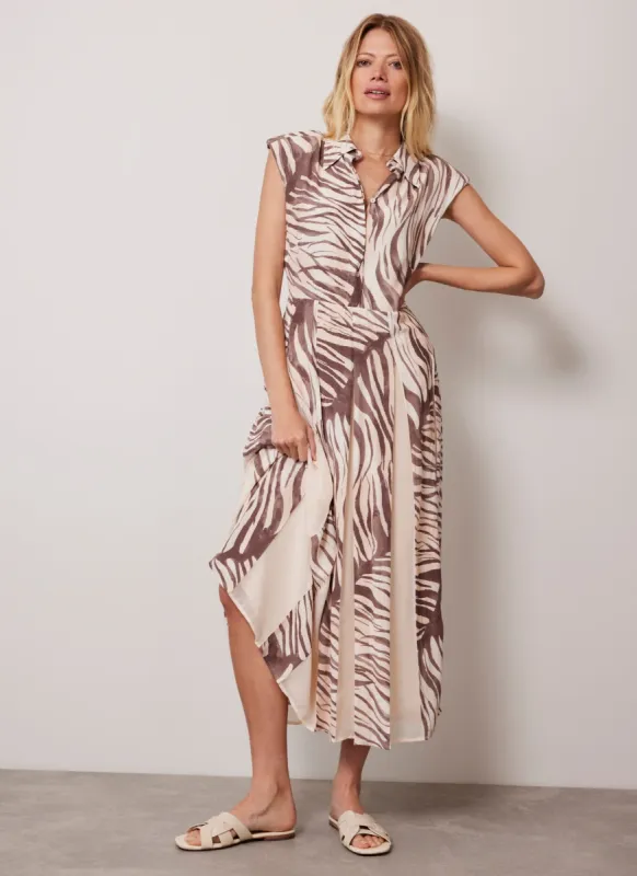 Neutral Animal Print Midi Dress sold by Mint Velvet