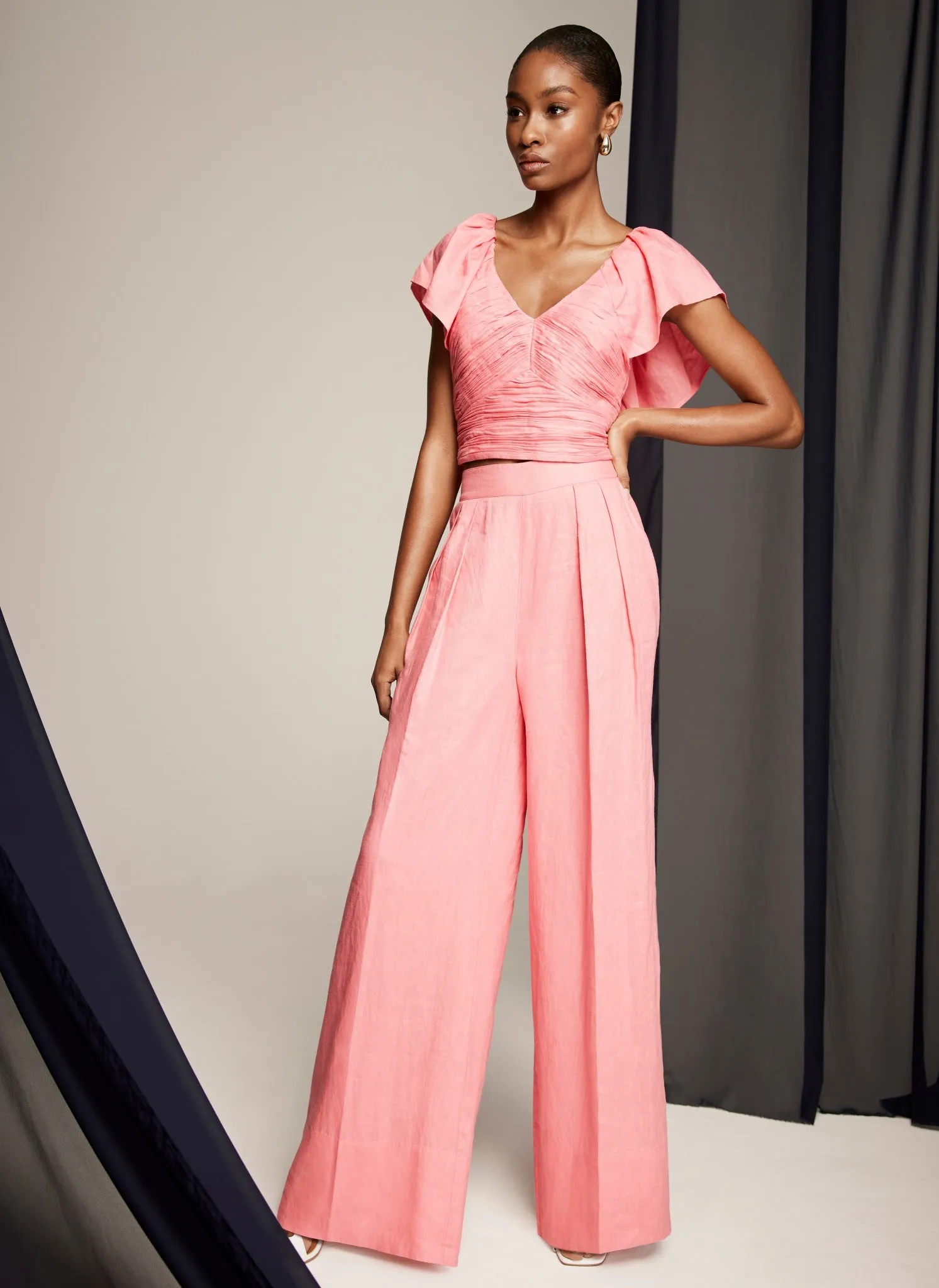 Pink Linen Wide Trousers sold by Mint Velvet product image thumbnail 5