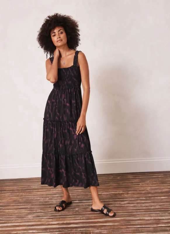 Martha Print Ruffle Midi Dress made by Mint Velvet