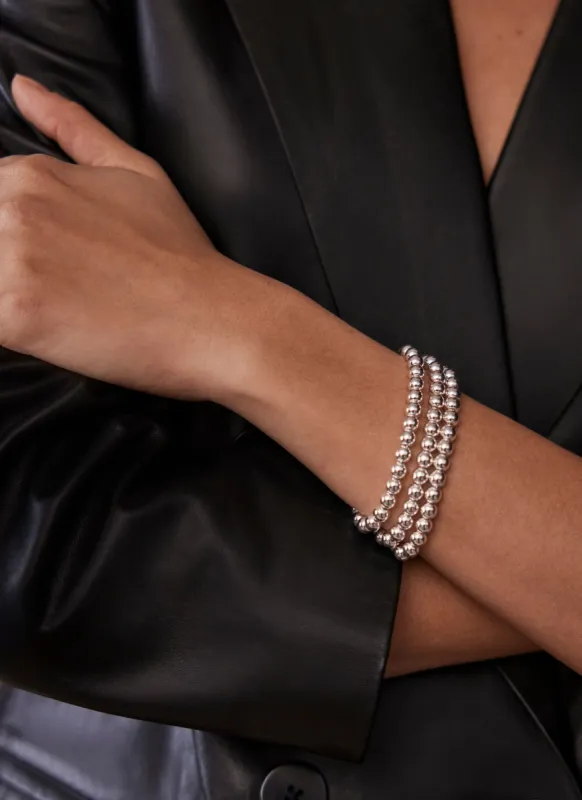 Silver Beaded Metal Bracelet sold by Mint Velvet