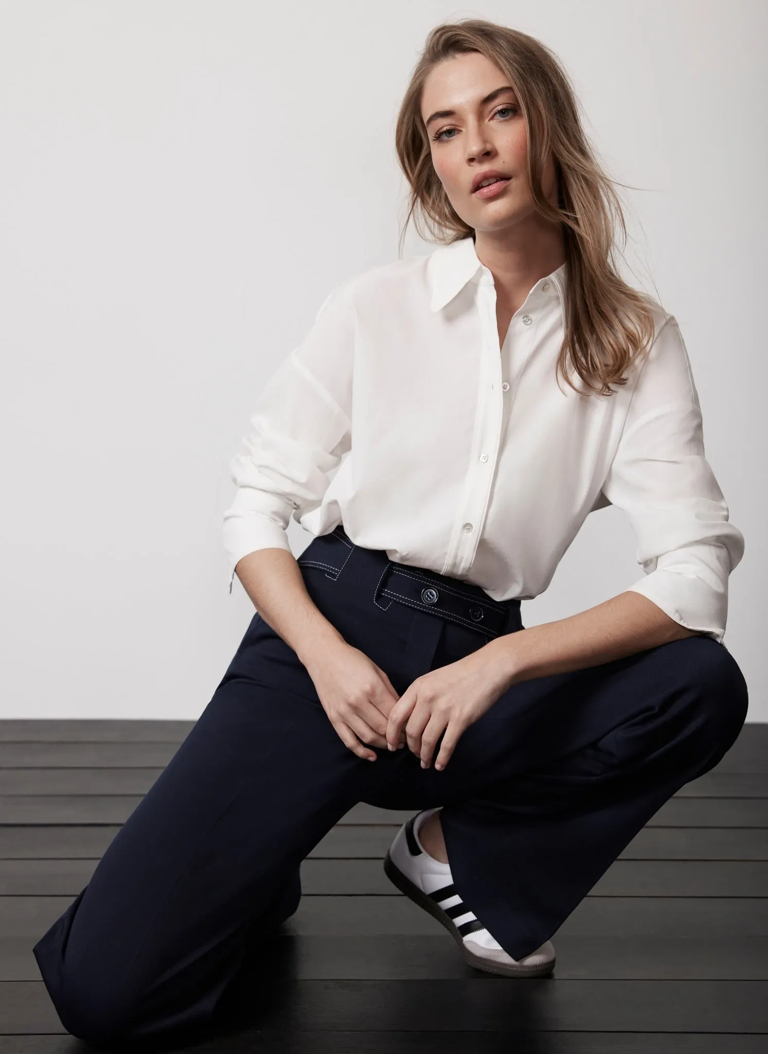 Navy Belted Wide Trousers sold by Mint Velvet product image thumbnail 2