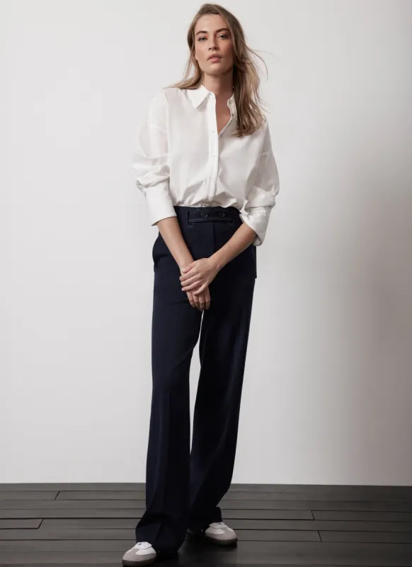 Navy Belted Wide Trousers sold by Mint Velvet