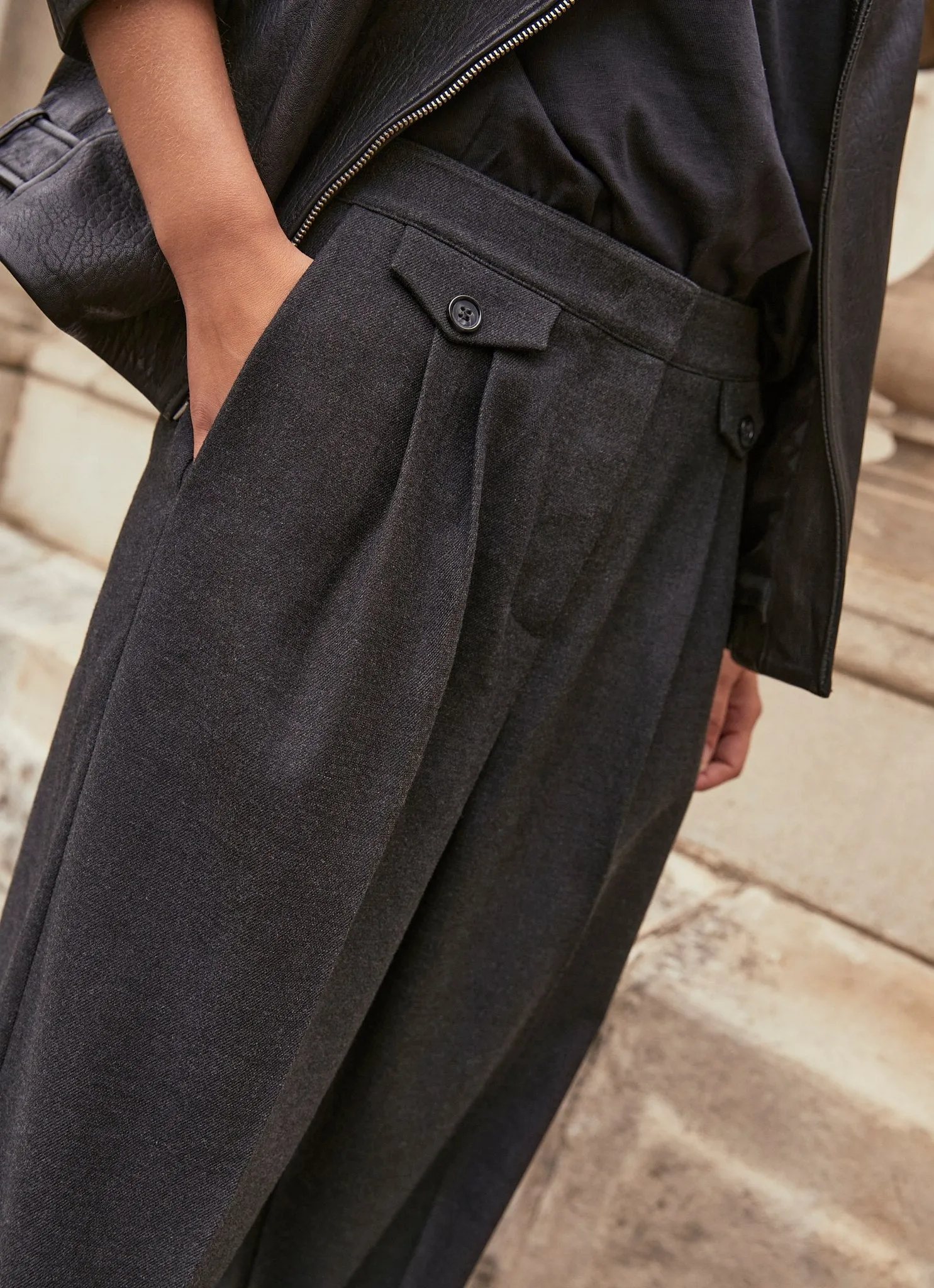 Dark Grey Pleat Wide Trousers sold by Mint Velvet product image thumbnail 2