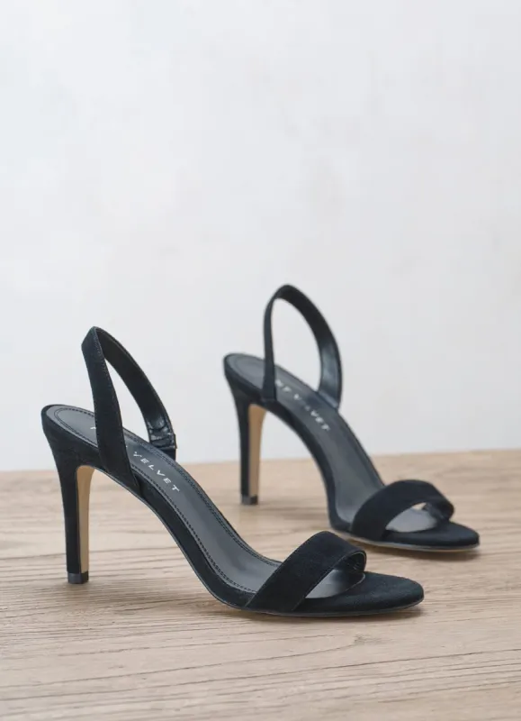 Black Suede Heeled Sandals sold by Mint Velvet