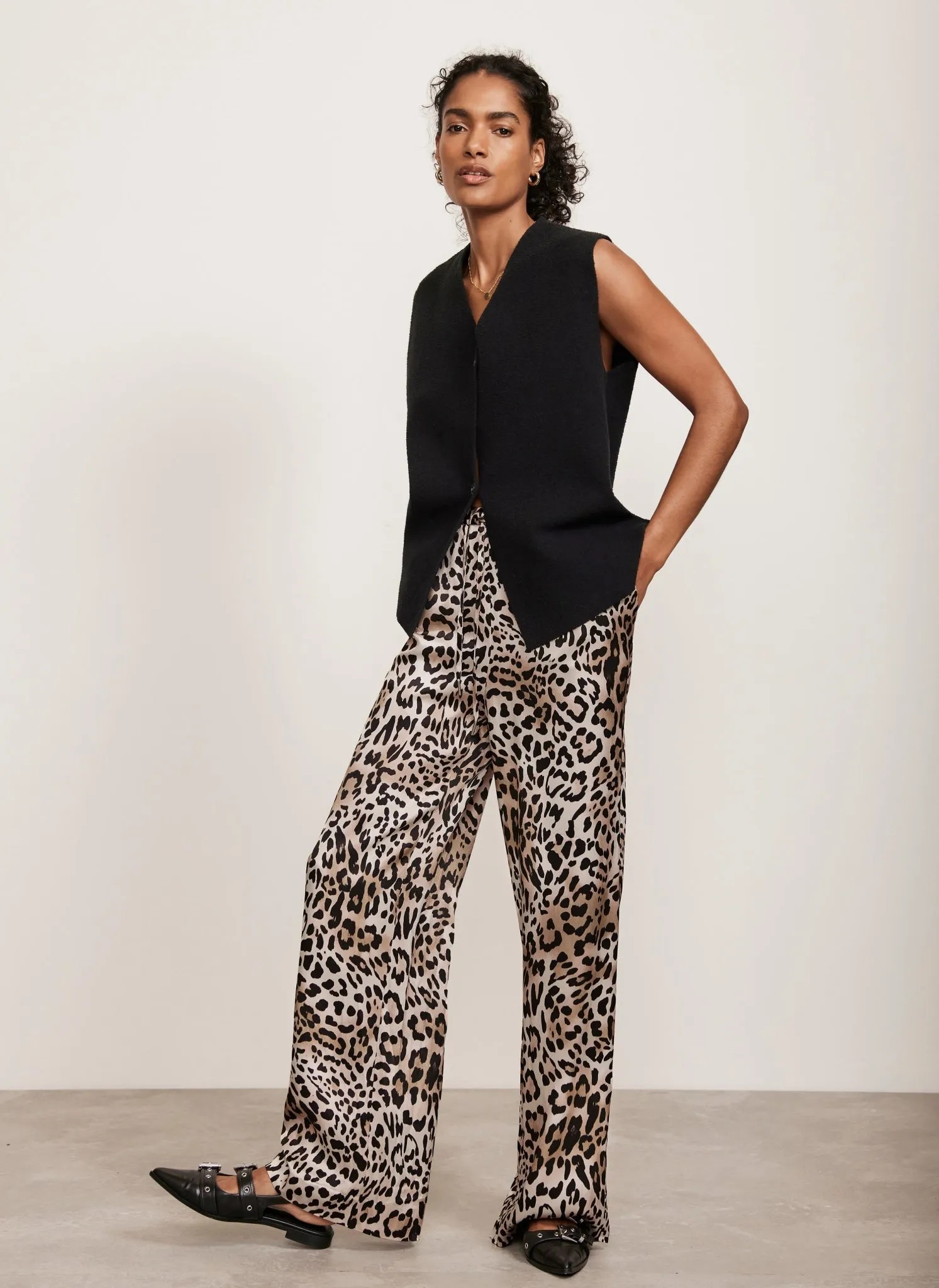 Leopard Print Wide Leg Trousers sold by Mint Velvet