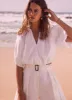 White Linen Puff Sleeve Top sold by Mint Velvet