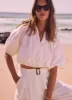 White Linen Puff Sleeve Top sold by Mint Velvet