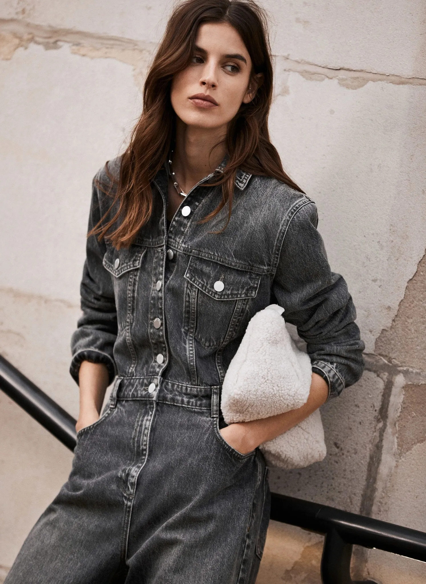 Grey Washed Denim Jumpsuit sold by Mint Velvet product image thumbnail 3