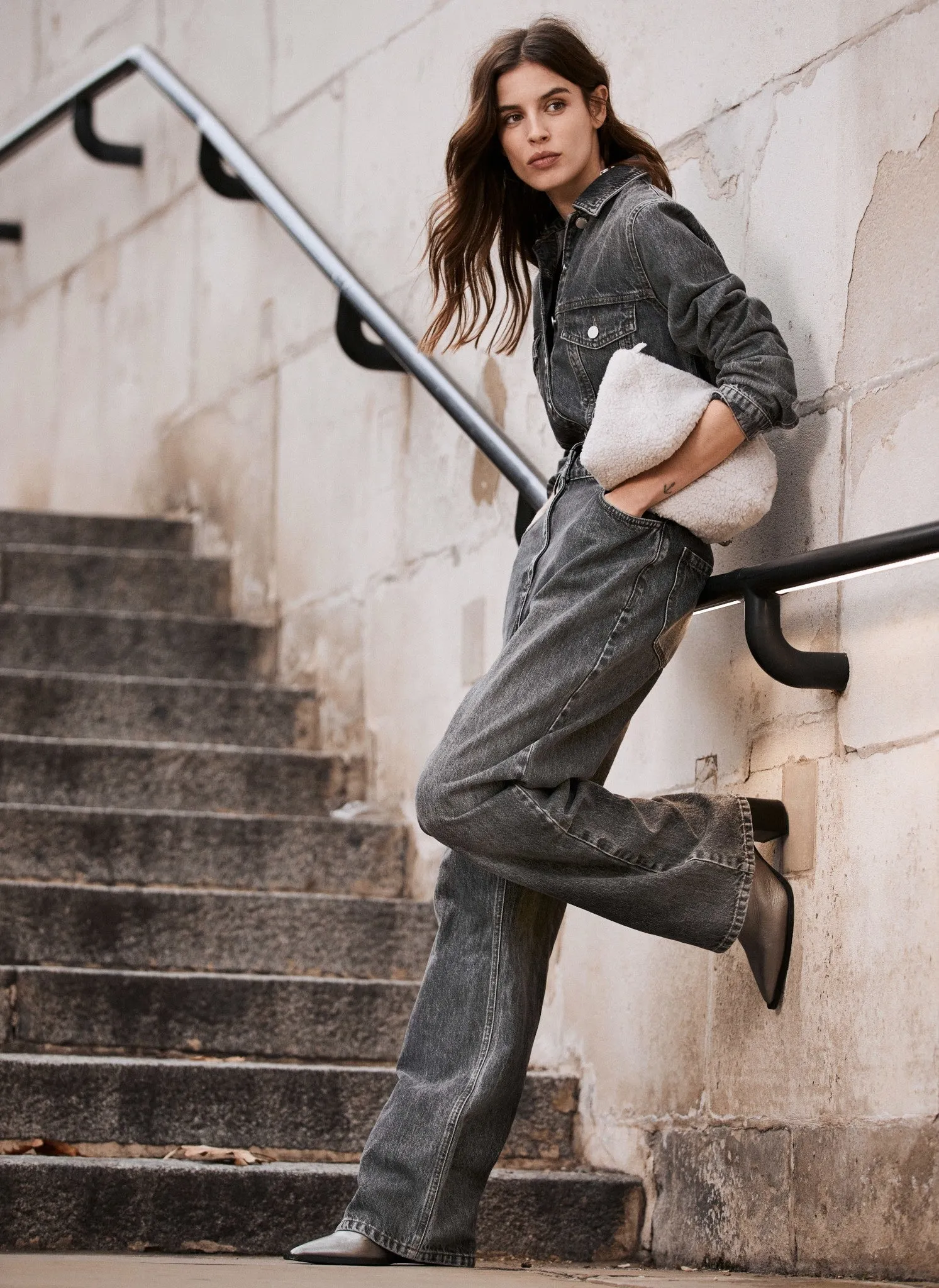 Grey Washed Denim Jumpsuit sold by Mint Velvet product image thumbnail 5