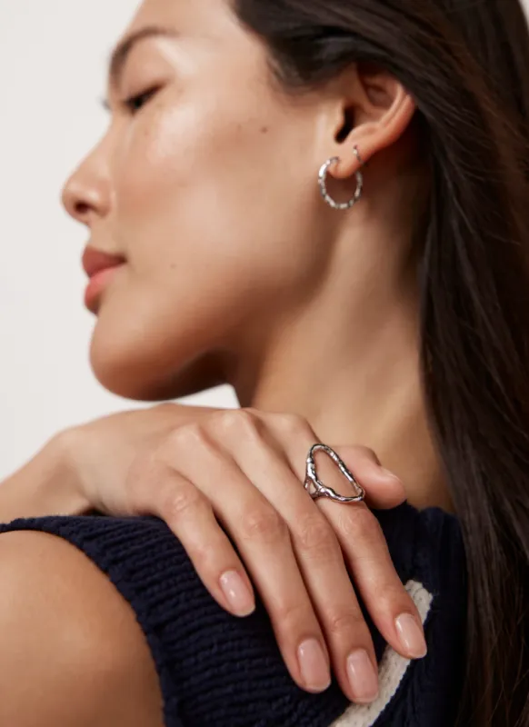 Silver Plated Open Oval Ring sold by Mint Velvet