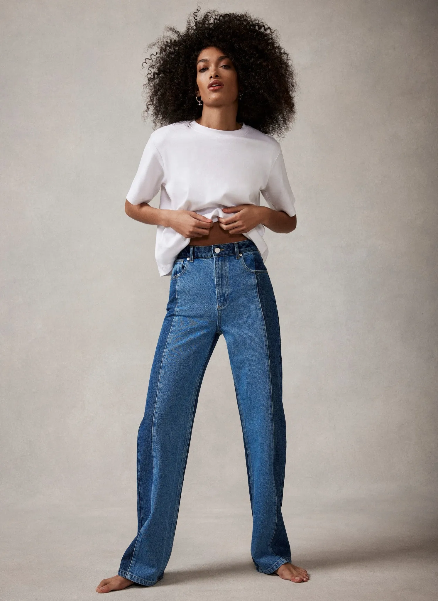 Indigo Two Tone Jeans Parallel