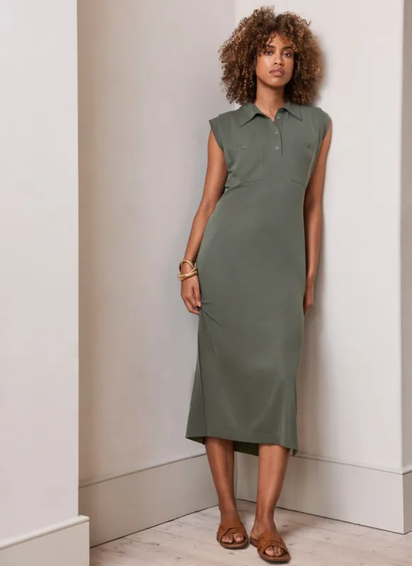 Khaki Jersey Midi Dress sold by Mint Velvet