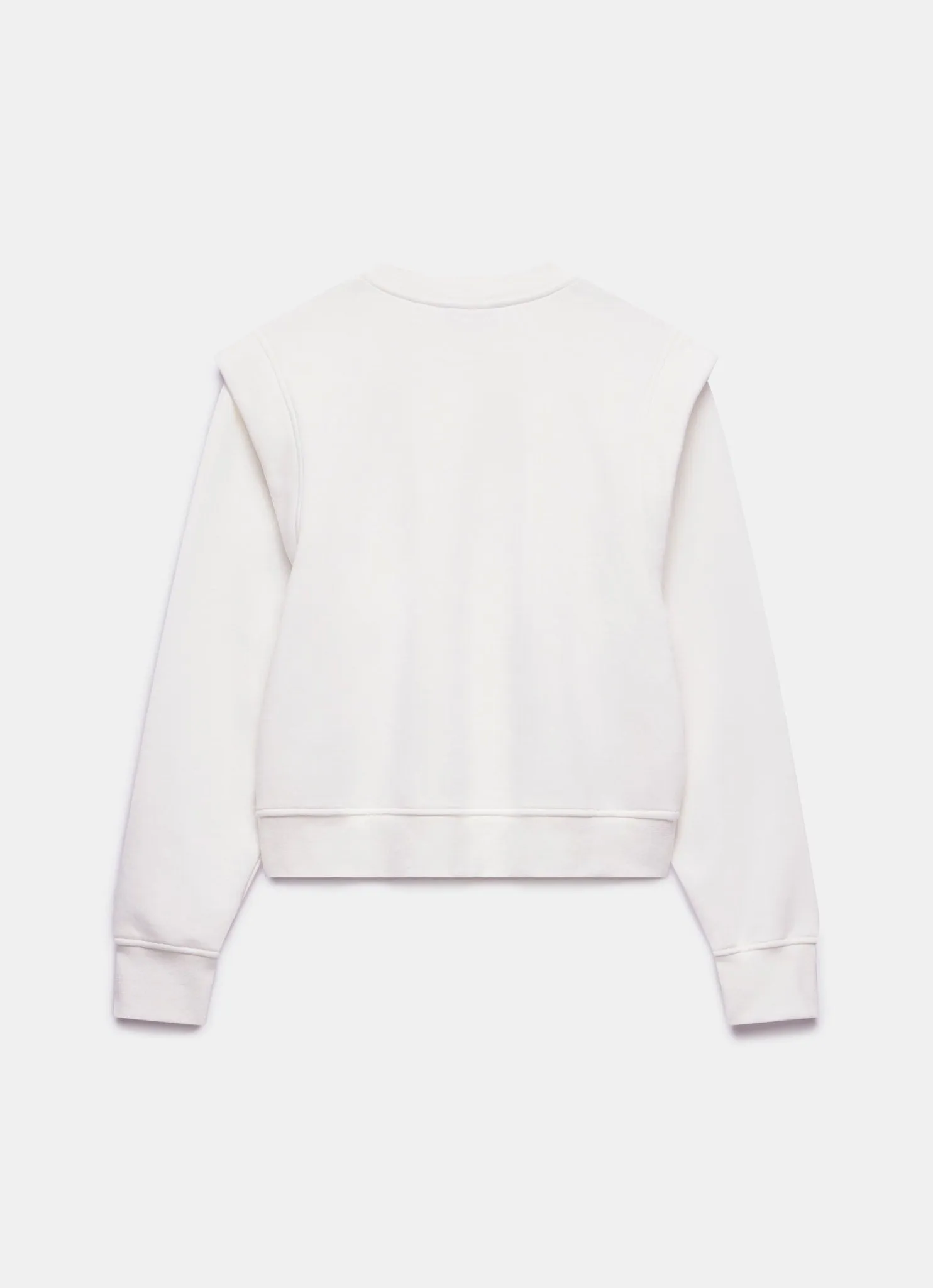 White Cotton Extended Shoulder Sweatshirt sold by Mint Velvet product image thumbnail 5