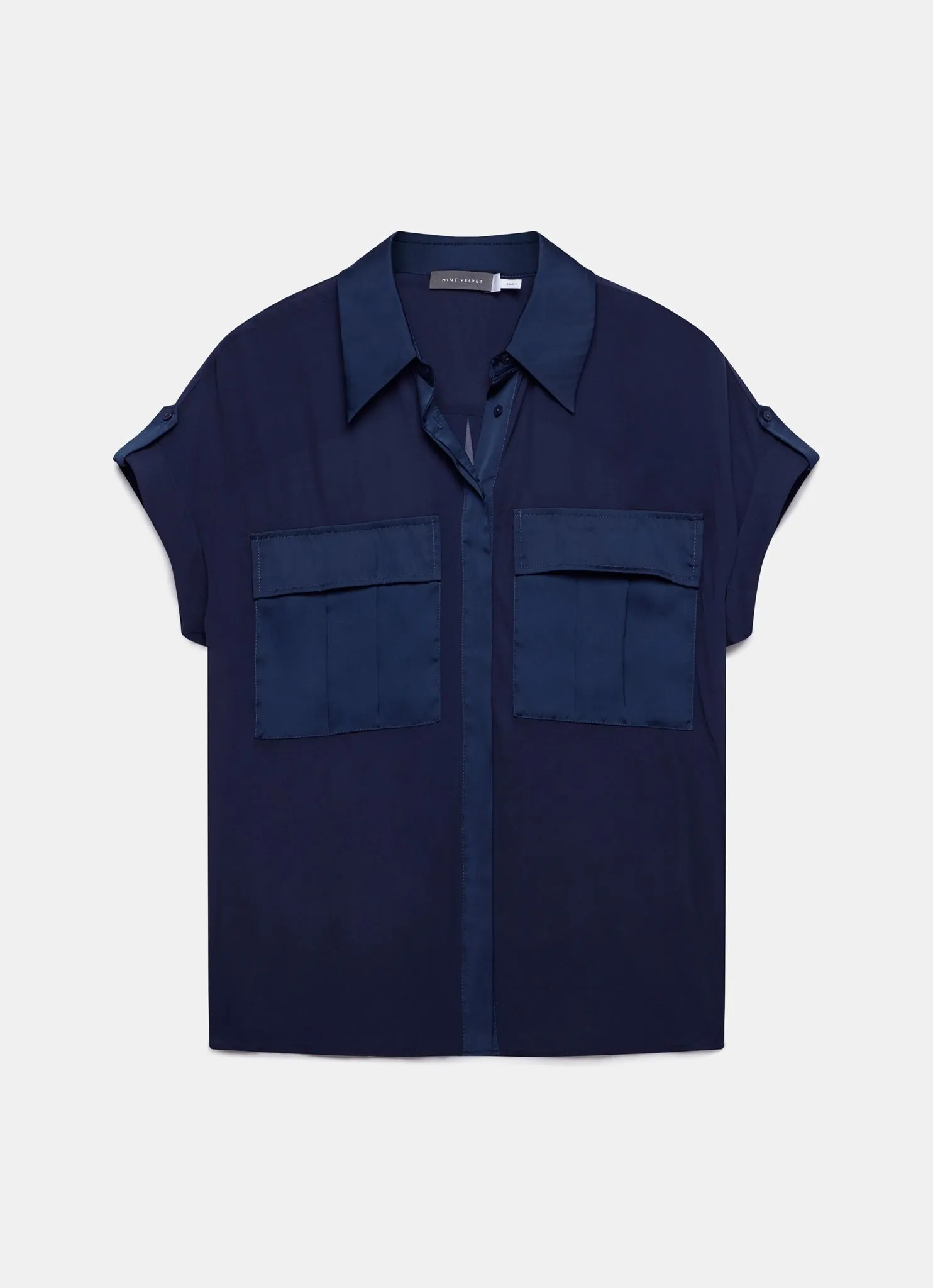 Navy Short Sleeve Shirt sold by Mint Velvet product image thumbnail 5