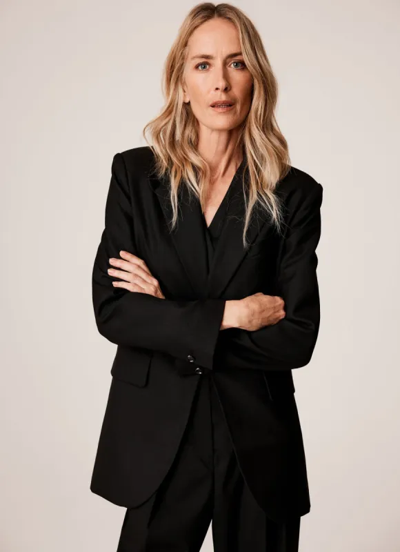 Black Wool Blend Blazer sold by Mint Velvet